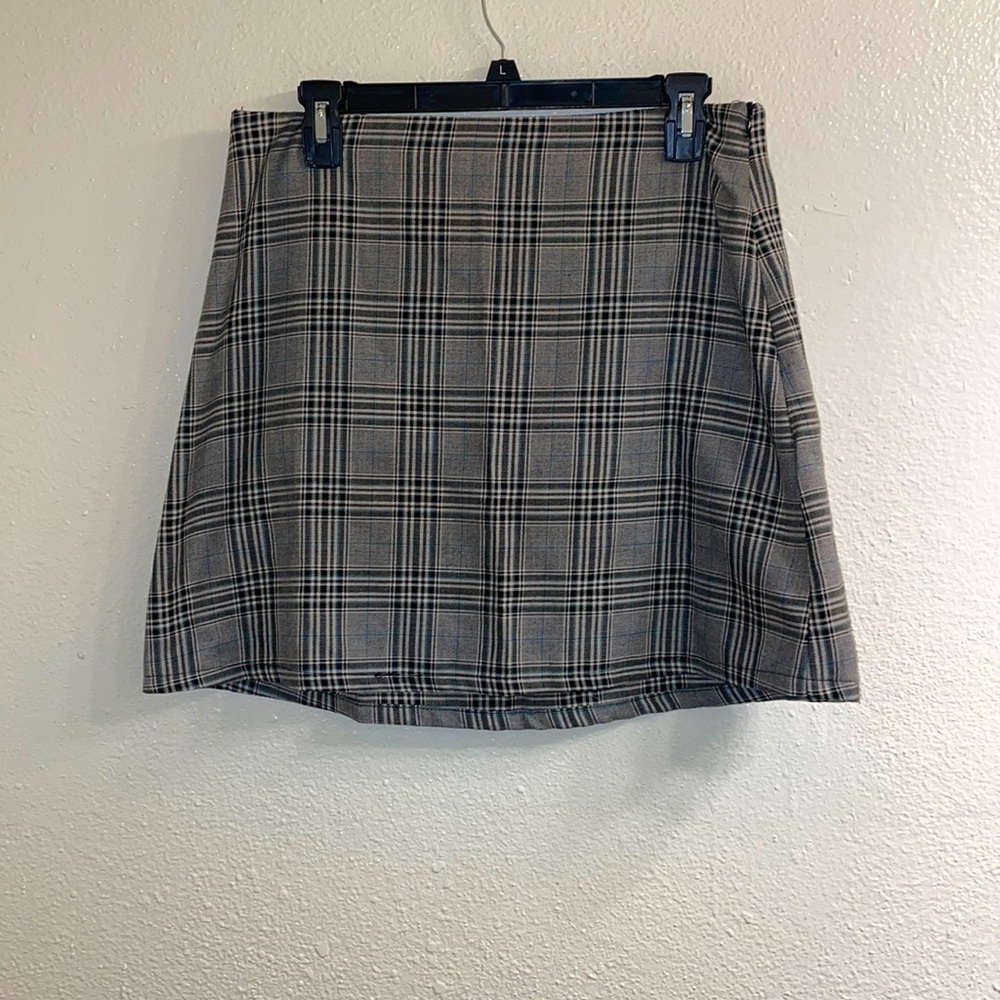 Plaid cotton on mini skirt